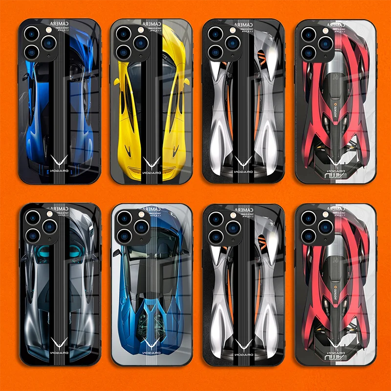 

Sports Car Elements for Iphone 6 6S 7 8 11 12 13 14 Se 2020 X Xs Xr Pro Max Plus Mini Non-Slip Tempered Glass Mobile Phone Case