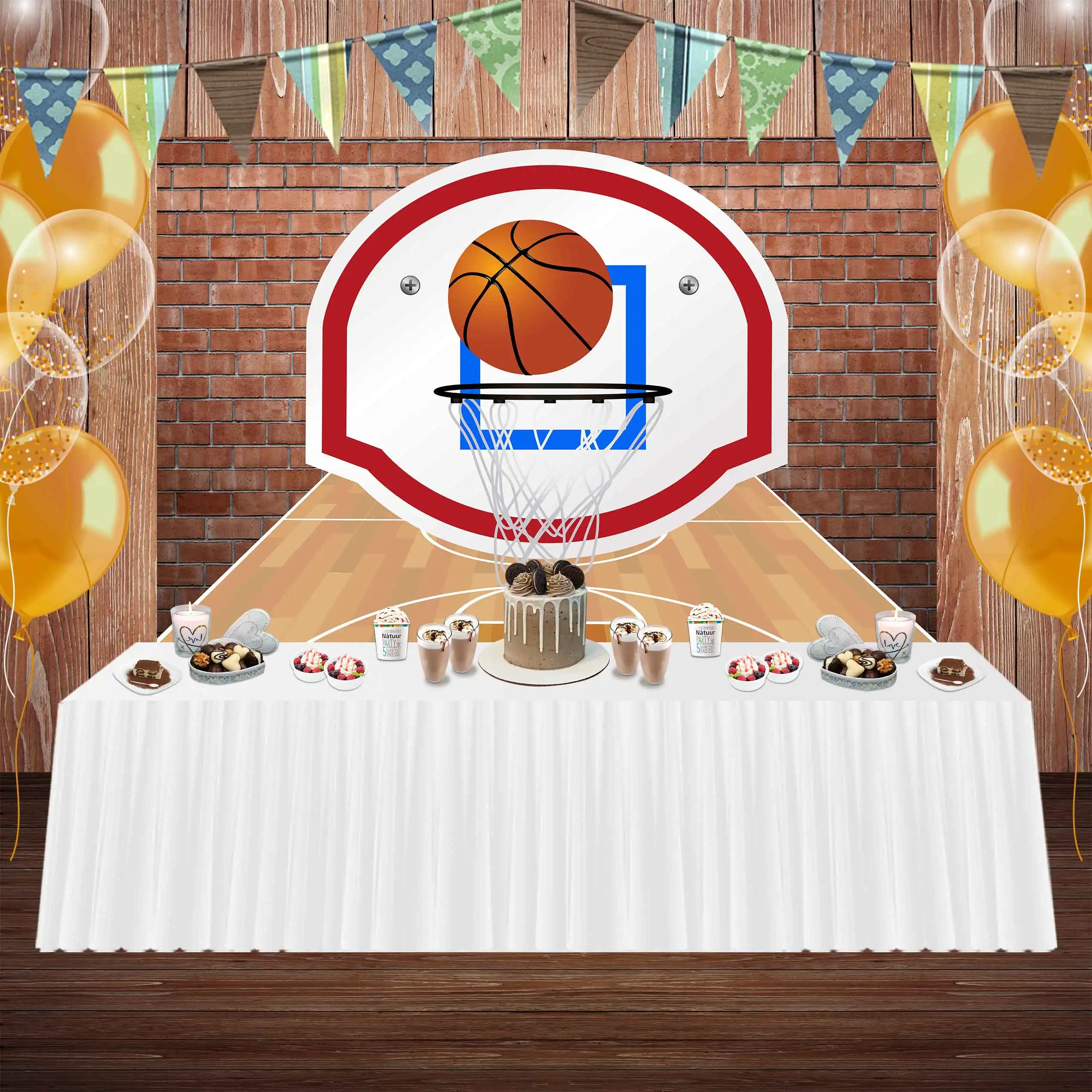 NeoBack Sports Stadium Bricks Boy Party Background Baby Shower Photography Score Basketball Happy Birthday Photo Backdrop