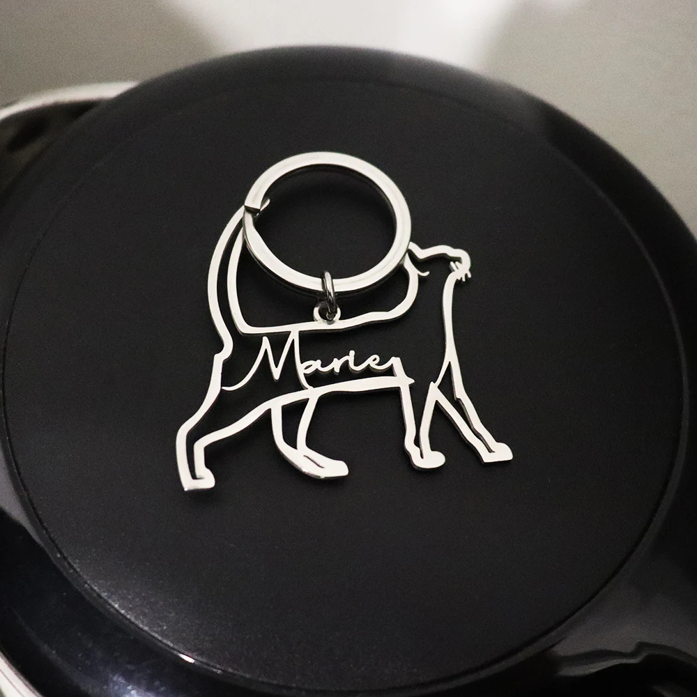 Пользовательские брелки с именем домашнего животного брелок силуэтом породы