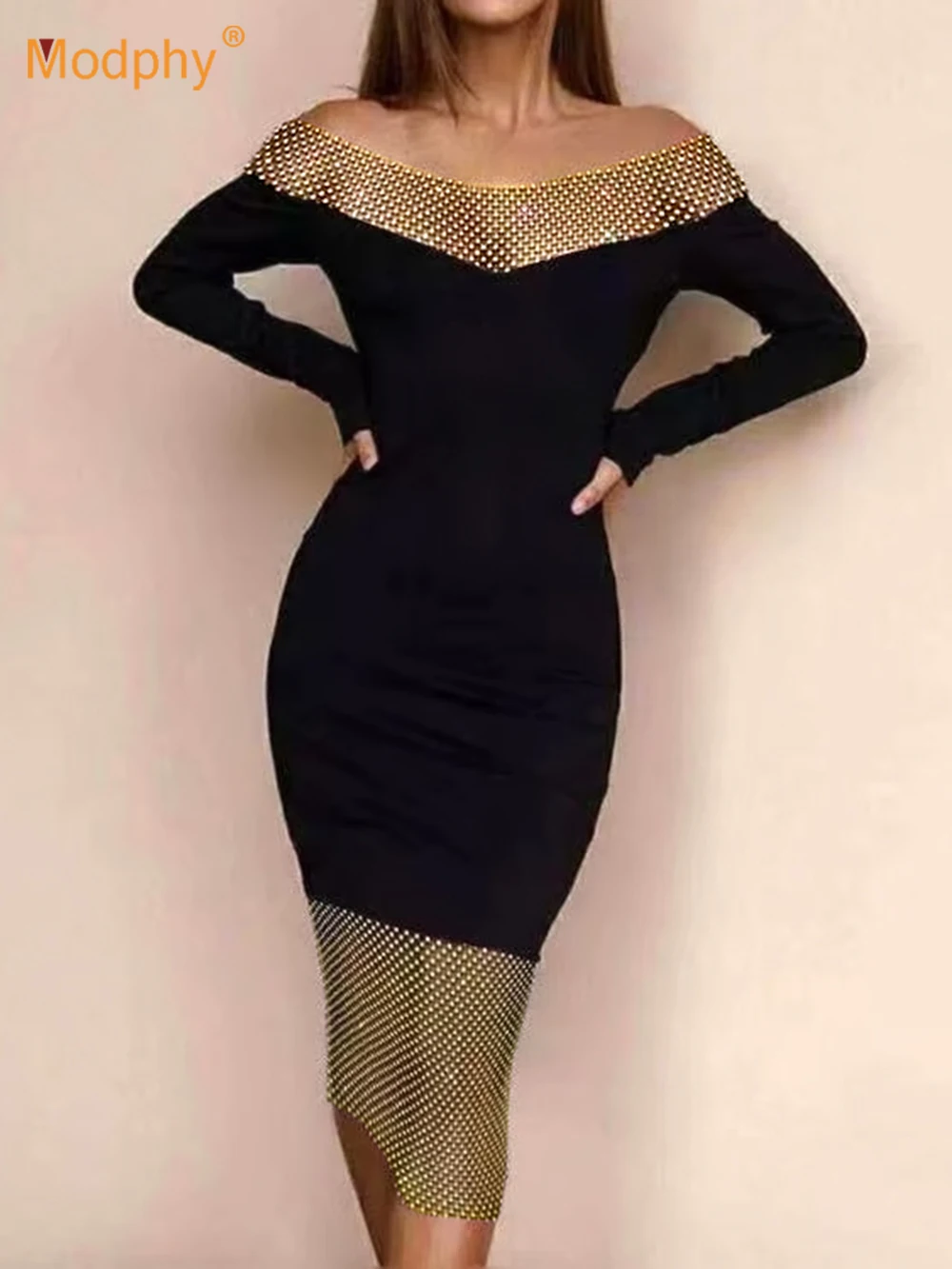 

Модное сексуальное черное Сетчатое женское платье с открытыми плечами, новая модель 2023, облегающее платье с длинным рукавом