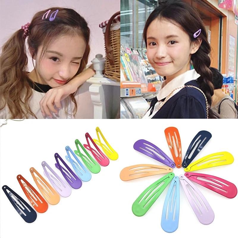 

Hairpins Hair Clips Candy Color Snap Waterdrop Kids Hair Accessories For Women BB Clip Girls Children Barrette Hairgrip New