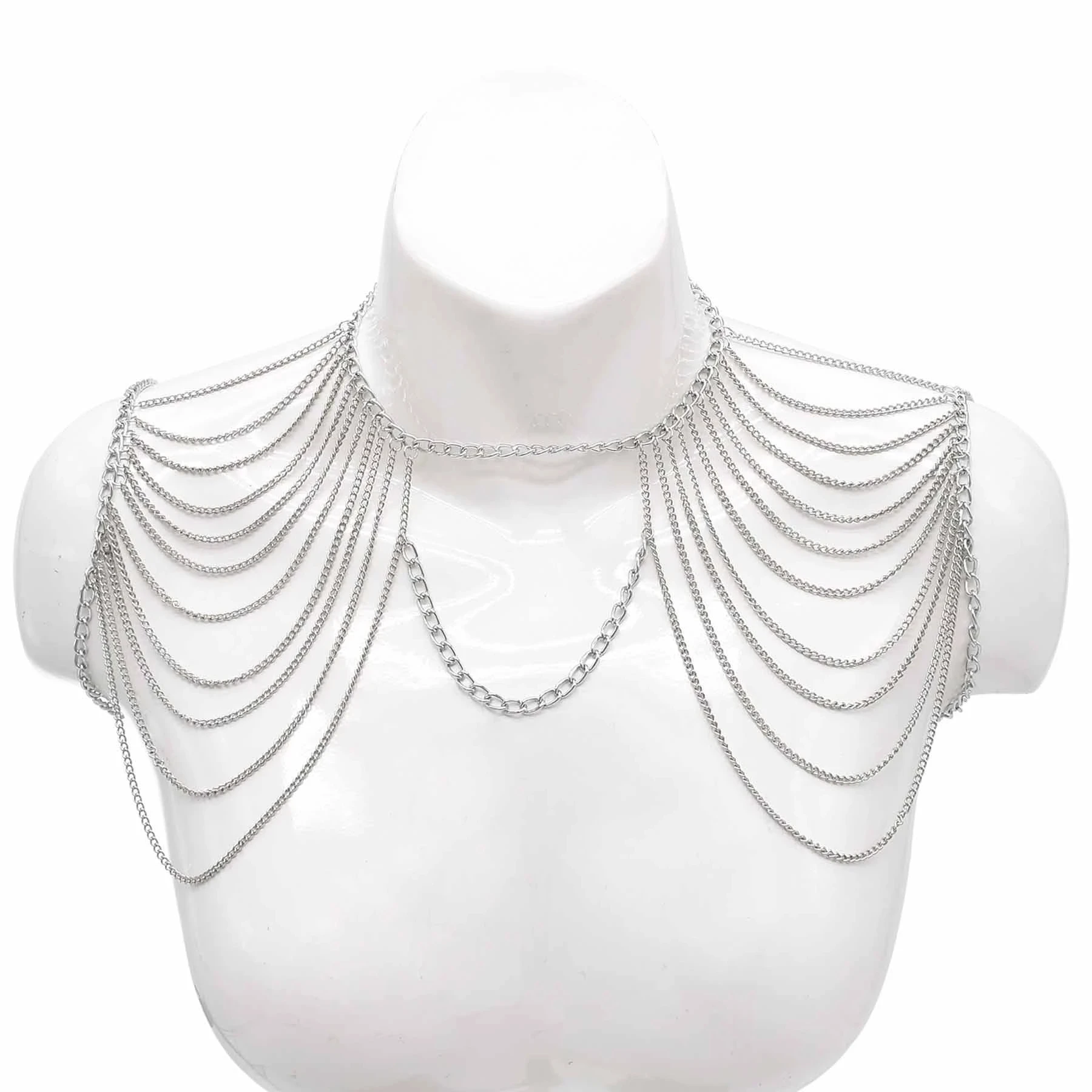 

Women's Simple Shoulder Chain Alloy Multi Layer Choke Fringe Body Chain Women's Suitable for Party Christmas Jewelry Gifts