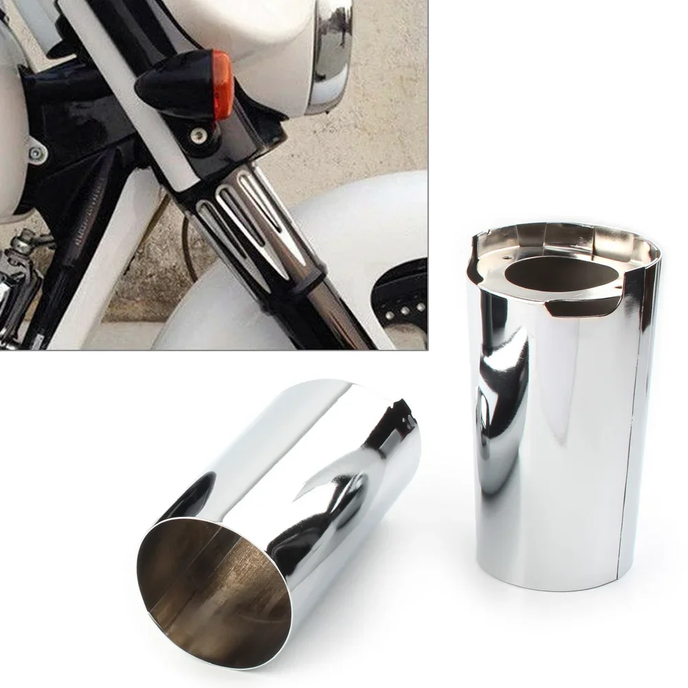 

1 пара хромированных чехлов на переднюю вилку мотоцикла для Harley Touring Electra Street Tri Glide 2014 2015 2016 2017 2018 2019 2020