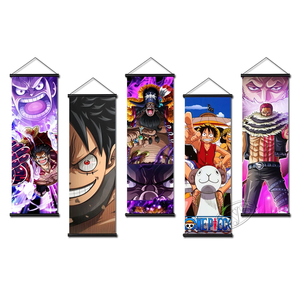 

Hanging Scrolls One Piece Poster Picture HD Print Wall Art Monkey D. Luffy Canvas Painting Home Bedroom Decoration Background