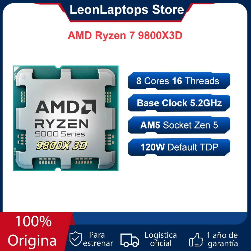 AMD Ryzen 7 9800X3D Processor 8-Core 16 Thread 104MB Game Cache Acceleration Frequency 9800X3D V-Cache Game Processor 5.2GHz CPU
