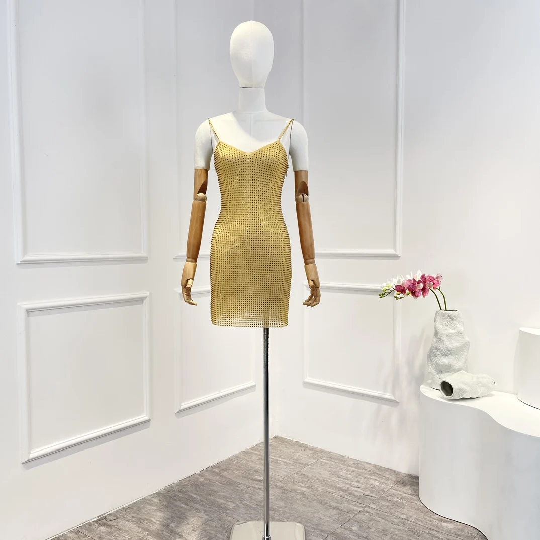 

Женские блестящие мини-платья со стразами, облегающие мини-платья цвета хаки, весна-лето 2023