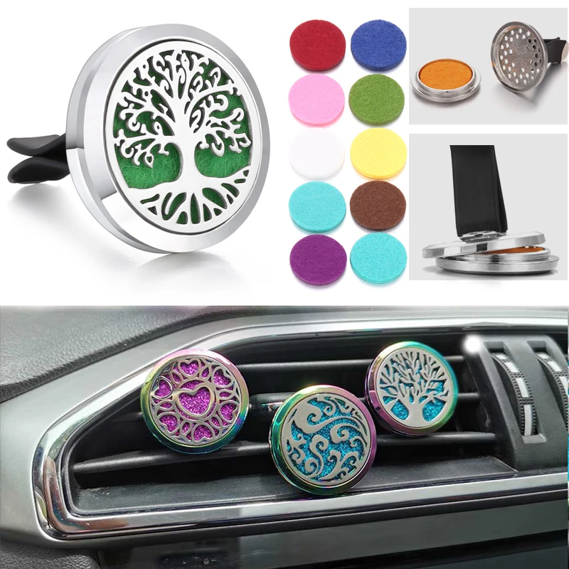 Диффузор ароматерапии для автомобиля New Tree из нержавеющей стали с подвеской для ароматизатора воздуха на основе эфирных масел.