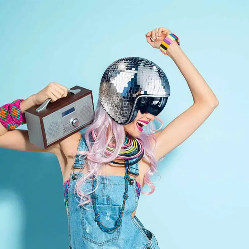 Полностью стеклянный светоотражающий мотоциклетный шлем классический с