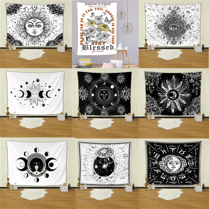 

Tarot Card Tapestry Wall Hanging Astrology Sun Moon Bedspread Beach Matwitchcraft Mandalay Hippie Mandalas