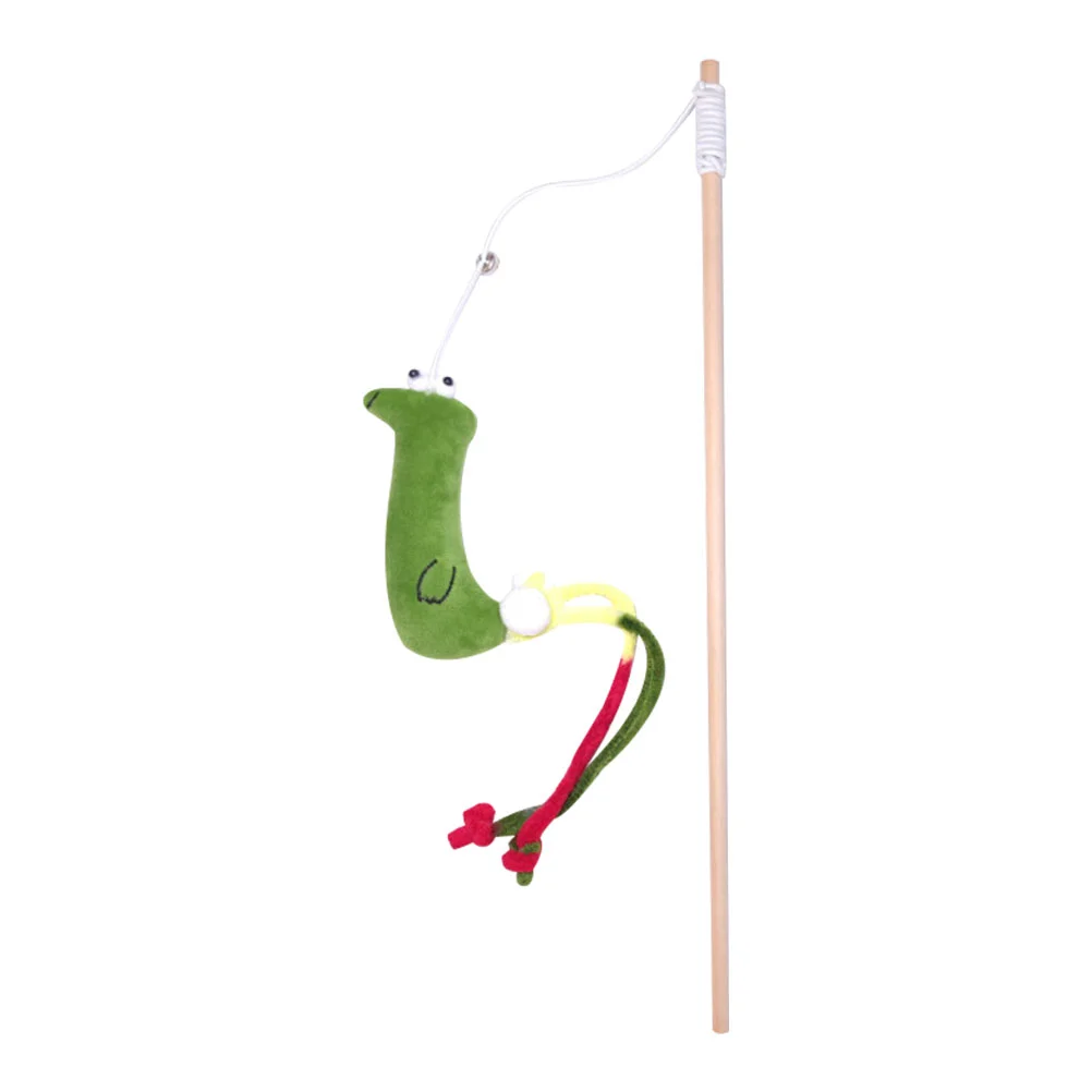 

Long Handle Cat Wand Pet Kitten Teasing Stick Pet Plaything (Green)