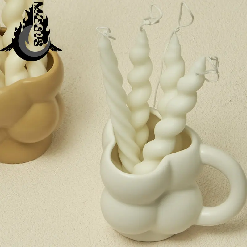 

MEBIS Twist Candles Sented Stick Candle and Candle Holders Ceramic Candle Stand Glass Tealight Candle Holder Wholesale Candles