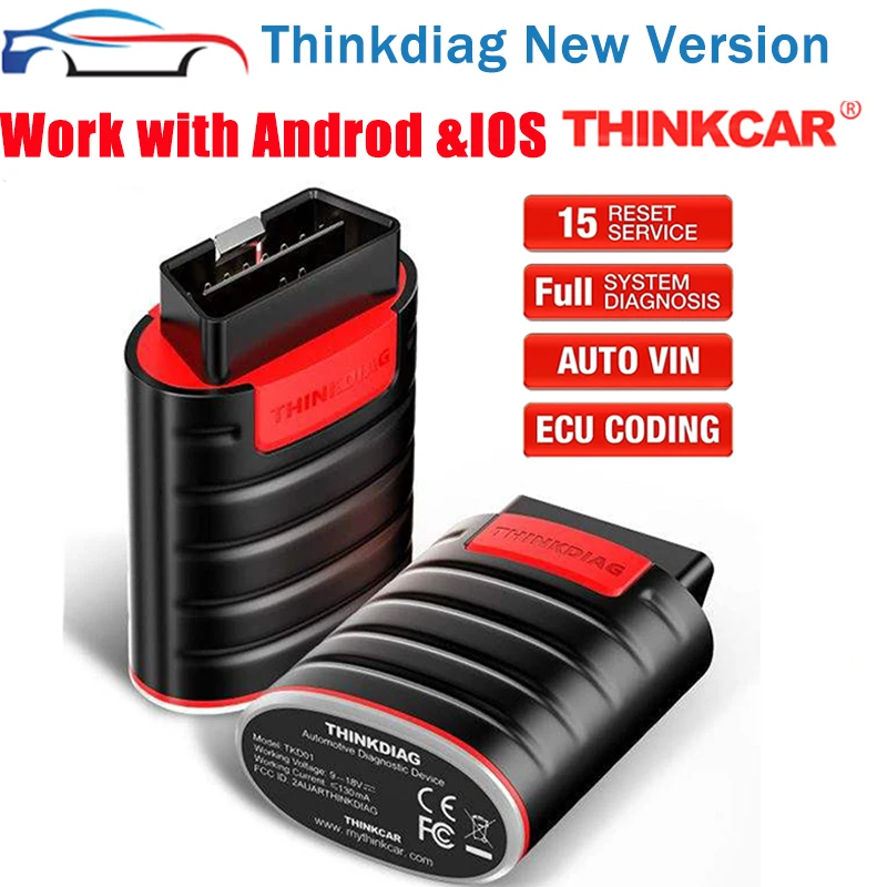 Фото THINKCAR Thinkdiag новая версия, все системы, полное программное обеспечение, 1 год, бесплатный сканер OBD2, кодирование ЭБУ, активный тест PK ELM327 №1