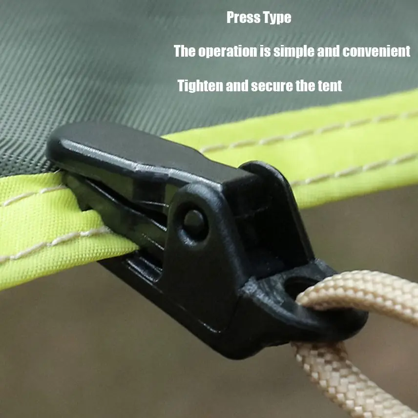 

10PCS/Sets Outdoor Tarpaulin Clips Camping Tents Awning Wind Rope Clamp Equipment Plastic Clip Buckle Jaw Grip Hook Accesorios