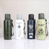 500ml stainless steel mens thermos cup vacuum thermos bottle camouflage outdoor mountaineering military water bottle thermos