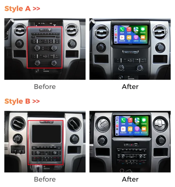 Фото 9-дюймовый для Ford Raptor F150 2008-2014 Android 13.0 6G + 128G Автомобильный GPS-навигатор Мультимедийный плеер Радиолента Головное устройство DSP Carplay №1