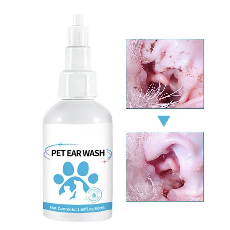 Средство для очистки ушей домашних животных 60 мл капли собак очищения товары