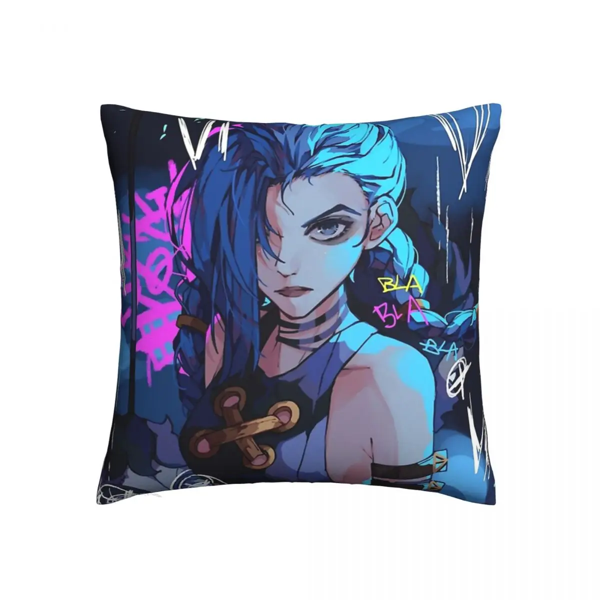 

Декоративный чехол для диванной подушки Jinx из аниме игры Arcane LOL Short Plus