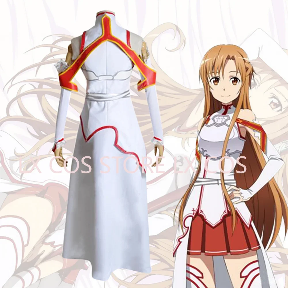 Аниме меч искусство онлайн косплей костюм Asuna Yuuki Kirito ПОЛНЫЙ КОМПЛЕКТ Хэллоуин