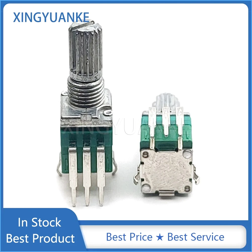 2PCS 097 Type Vertical Single 5Pins With Switch B10K RK097 Volume Adjustment Potentiometer B103 10K Ohm Flower Shaft Length 15MM