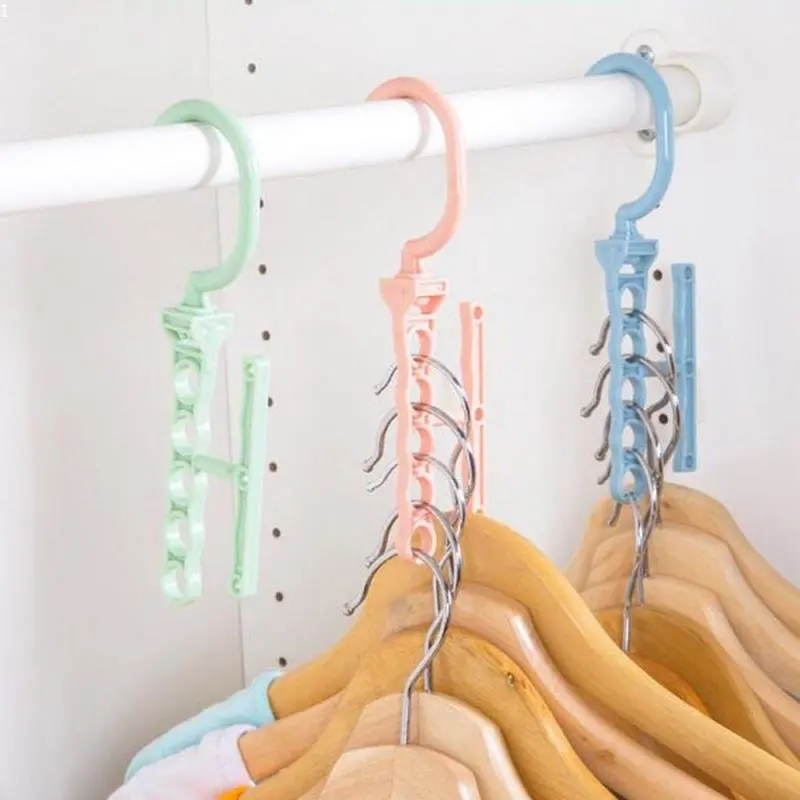 

5 Holes Rotary Hanger With Handle Closet Sorting Drying Hanger Useful Space Saver Wonder Clothes Organizer Bags Belts Ties Hook