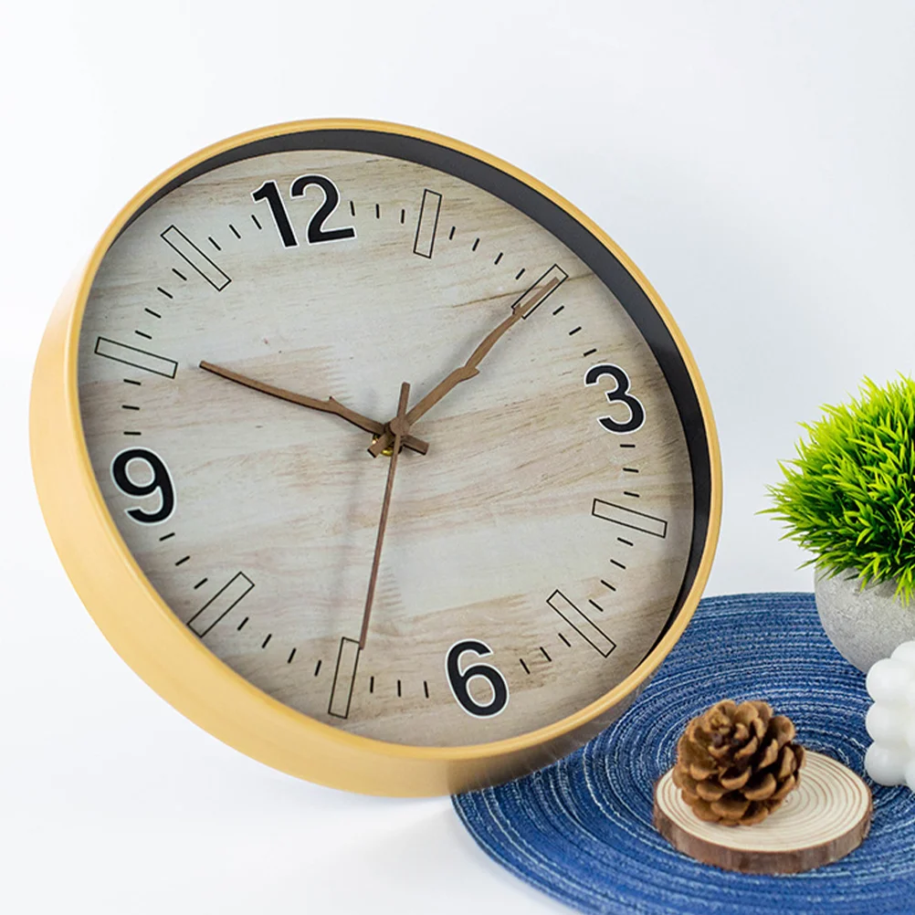 

Imitation Wood Grain Wall Clock Bedroom Clocks Retro Decoration Mute Vintage Household Living