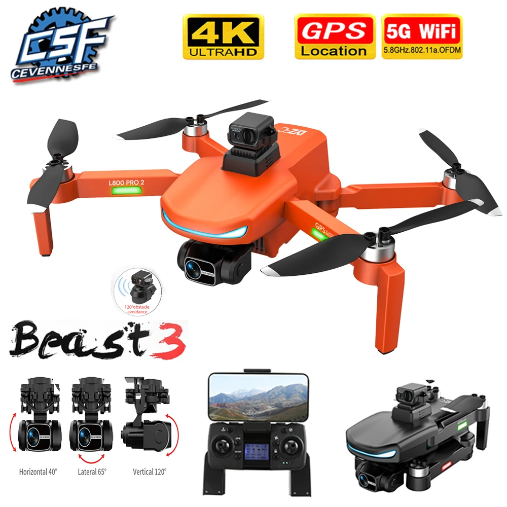 

Дрон L800 PRO2 с GPS, Wi-Fi, 8K, HD, 3 оси