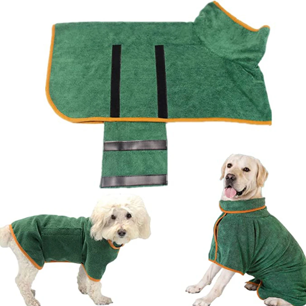 

Soft Quick Drying Pet Pajama With Hood Thickened Luxury Soft Cotton Hooded Bathrobe Super Absorbent Dog Bath Towel Pet Nightwear
