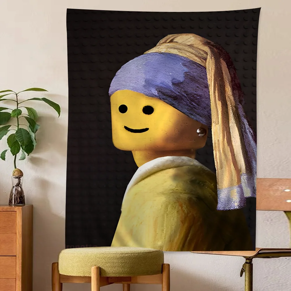 Абстрактный смешной L-Legos Печатный Большой Настенный Гобелен подвесной Таро