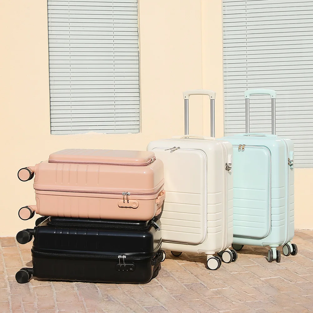 Front Open Cover Design Large Capacity Suitcase 20 Inch Beautiful Boarding Cabin Men Carry-On Luggage Women Travel Trolley Case