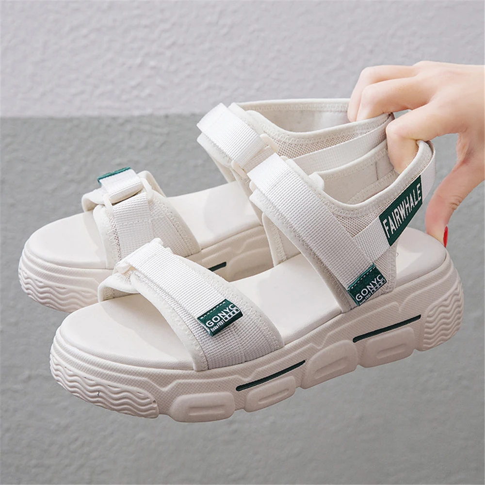 

Сандалии женские на плоской подошве, повседневные прочные Босоножки на платформе, увеличенная толстая подошва, в Корейском стиле, лето 2022