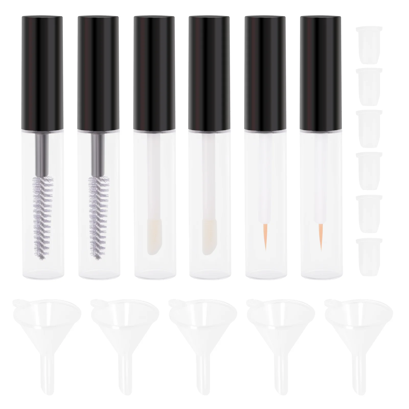 

1 Set Bottle with Funnels Containers Tube Eyeliner Tube DIY Mascara Container Mascara Containers Empty