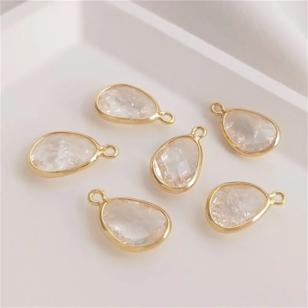 14 К сумка из настоящего золота с кристаллами циркона подвеска-капля для