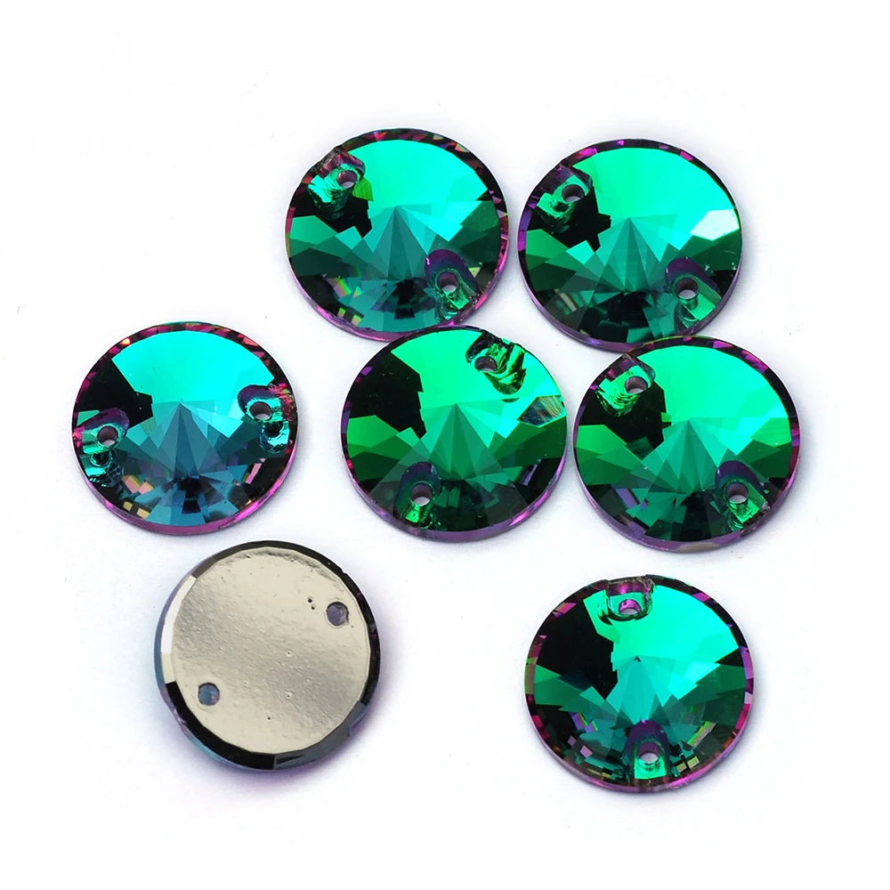 Фото PUBRILEX Изумрудный витрайл, разные размеры, стразы «сделай сам», пришивные стеклянные камни и кристаллы, зеленые стразы с плоской задней частью для рукоделия №2