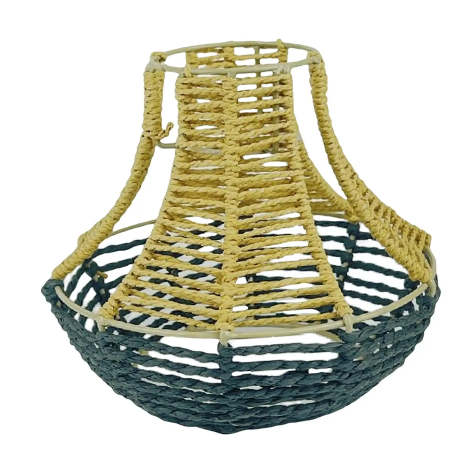 

Vintage Pendant Lamp Shade Handwoven Imitation Rattan Chandelier Cover Lampshade for Teahouse Restaurant Bar Bedroom Home Decor