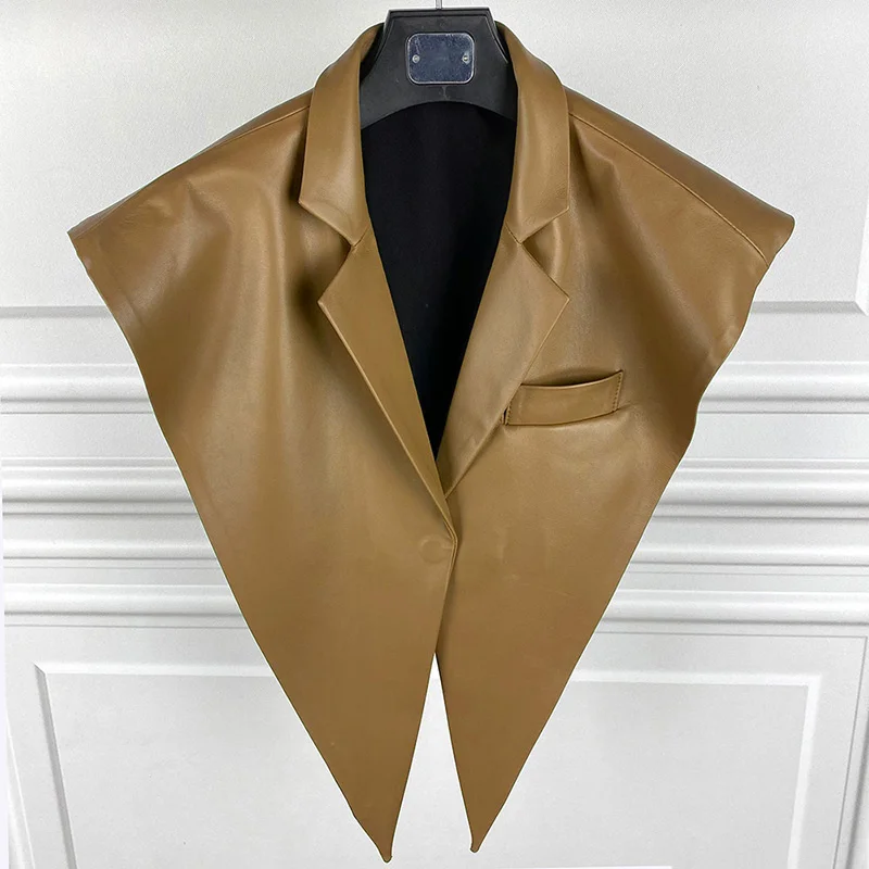 High quality 2023 Women's Genuine Sheepskin Shawls New Spring Autumn Lady's Real Leather Jacket