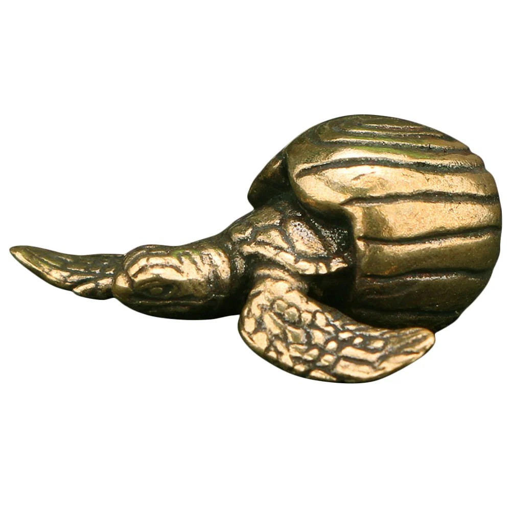 

Turtle Tortoise Statue Shui Feng Brass Ornament Sculpture Figurines Animal Copper Longevity Figurine Mini Lucky Desktop Finish