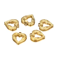5pcs stainless steel embossed heart charms for diy necklace pendants handmade jewelry gifts making bracelet findings bulk
