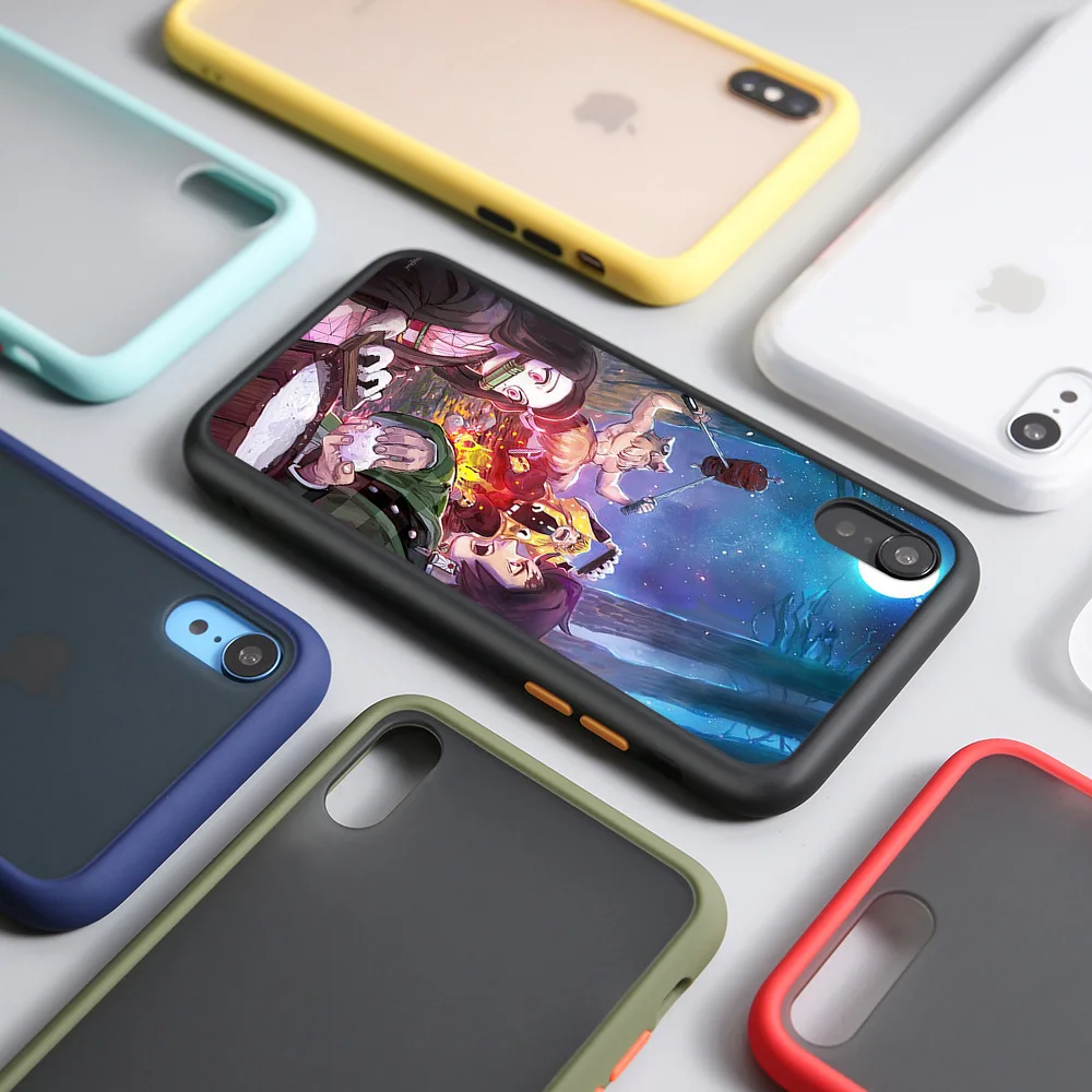Фото Полупрозрачный чехол для телефона Skin Feel для Redmi 9A Note10 C 9t 8 7 10a 10s A1 A2 9s Xiaomi 9T 10T Demon Slayer Kimetsu No Yaiba Cover №4