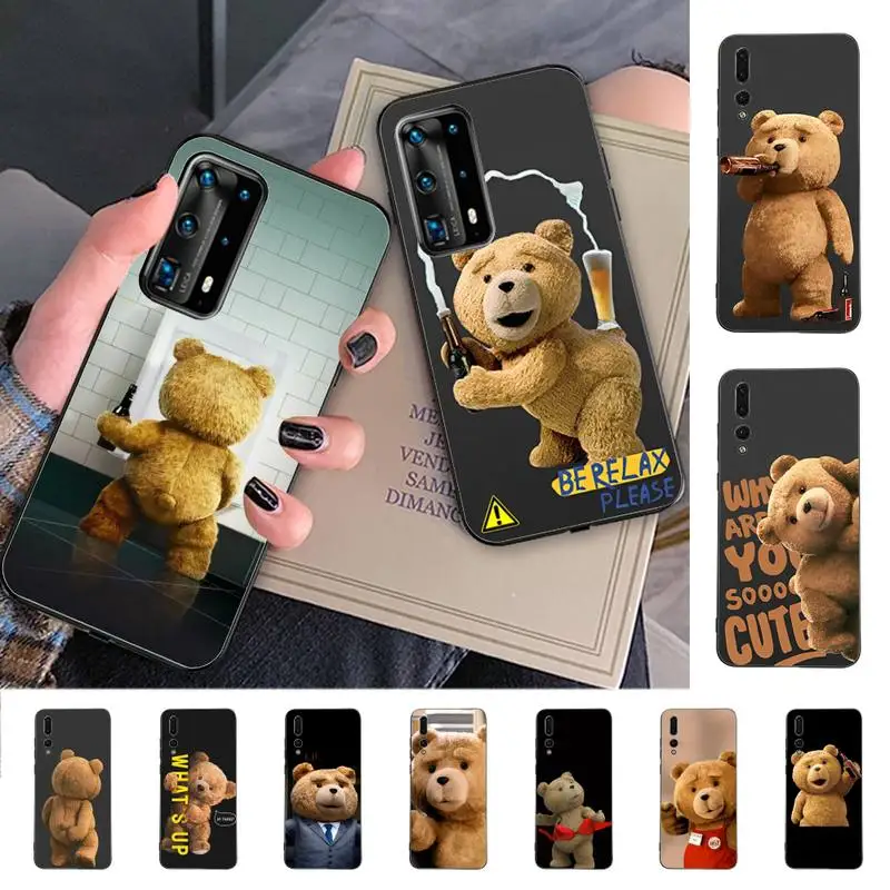 

Teddy Bear Couple Cartoon Phone Case for Huawei P30 40 20 10 8 9 lite pro plus Psmart2019