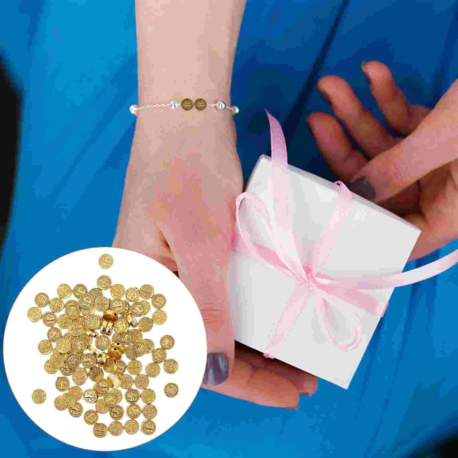 

Scattered Beads Cross Child Girls Earrings Charms Alloy Crucifix Round Knife