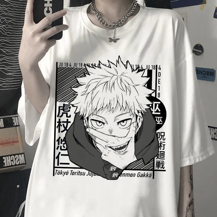 

Tshirt Manga Japanese Anime Jujutsu Kaisen T Shirt Men gojo satoru Tops Yuji Itadori Graphic Tees Cool Unisex T-shirt Male 90s