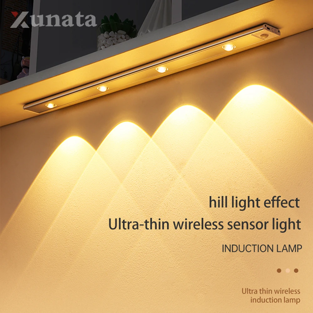 

20/30/40CM LED Under Cabinet Lighting Multi-Function Ultra Thin Motion Sensor Night Light Bedroom Wardrobe Wireless Closet Night