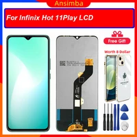 new lcd for infinix hot 11 play lcd display touch screen digitizer assembly replacement with free clear case no frame