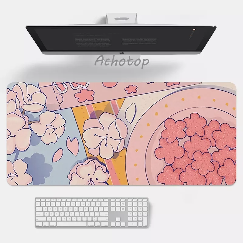 

Large Anime Pink Mousepad Gamer Cute Kawaii XXL Gaming Mouse Pad Rubber Otaku Locking Edge Big Fashion Laptop Notebook Desk Mat
