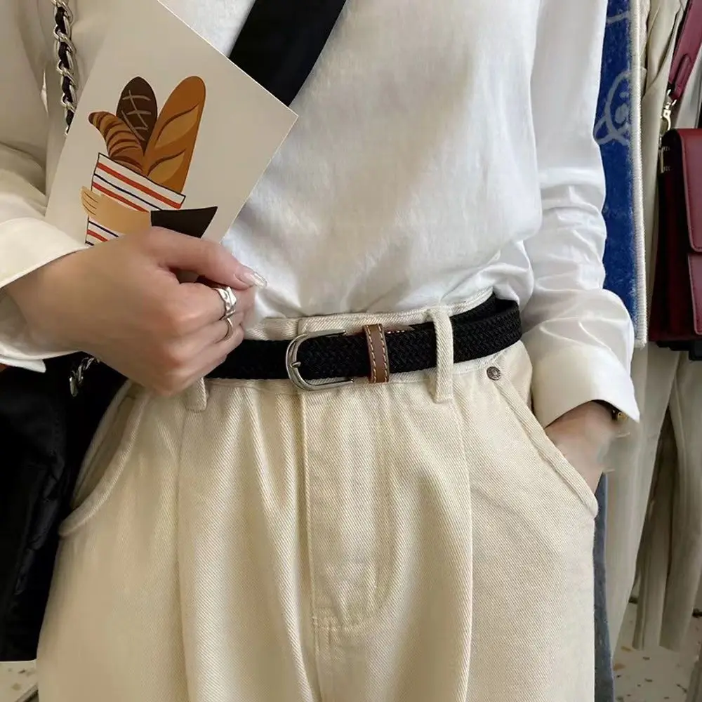 

Creative Classic Simple No Hole Adjustable Retro Koean Style Belt Women Waist Belt Jeans Accessories Woven