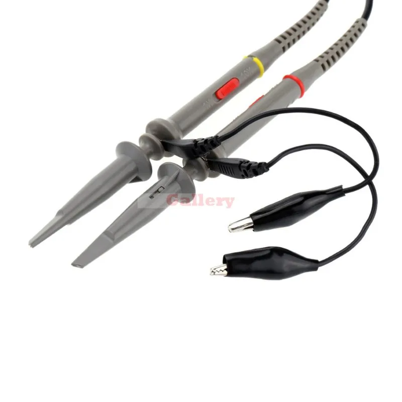 

P6100 1x 10x 100mhz 2pcs Oscilloscope Probe Alligator Clip Test Probe with High Precision Alligator Clip Picture Holder