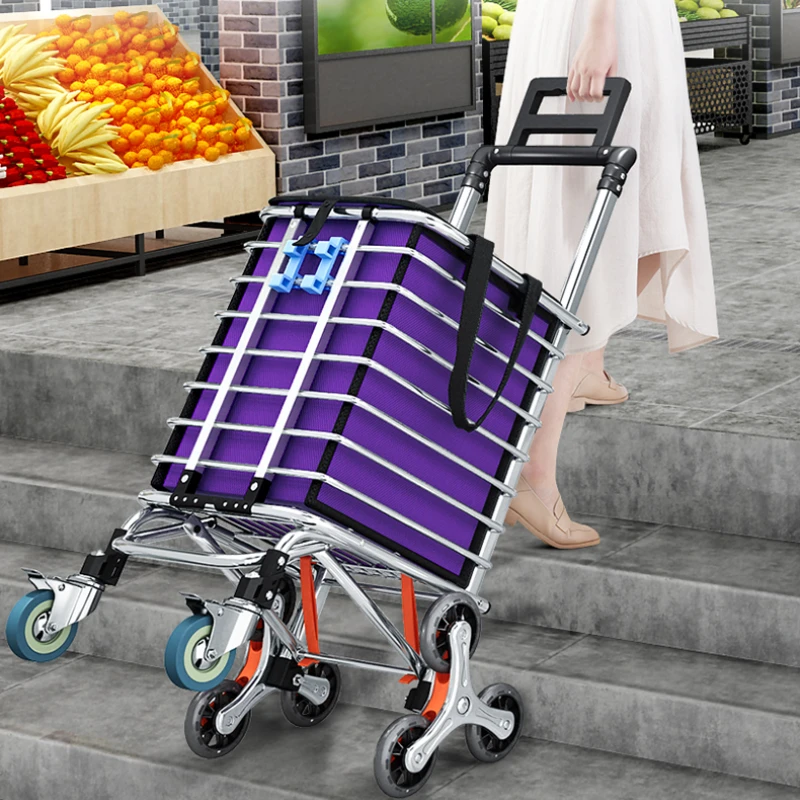 

Shopping for Vegetables Small Pull Car Folding Hand Pull Car Household Cart Pull Cargo Pull Rod Trailer for The Elderly Portable