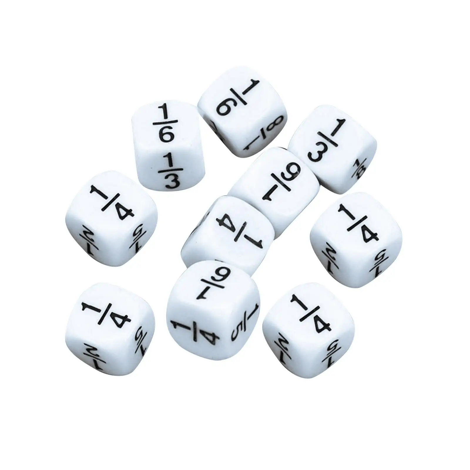 

10 Pieces Fractional Number Dices Educational Toy Lightweight Accessories