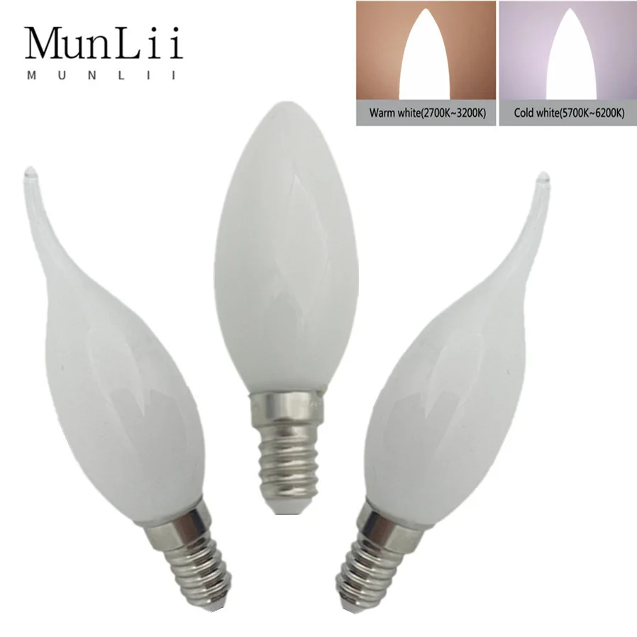 

C35 E14 LED Candle Vintage Retro Dimming Frosted 110V 220V Filament Bulbs 7W Lamp For Chandelier Lighting high quality