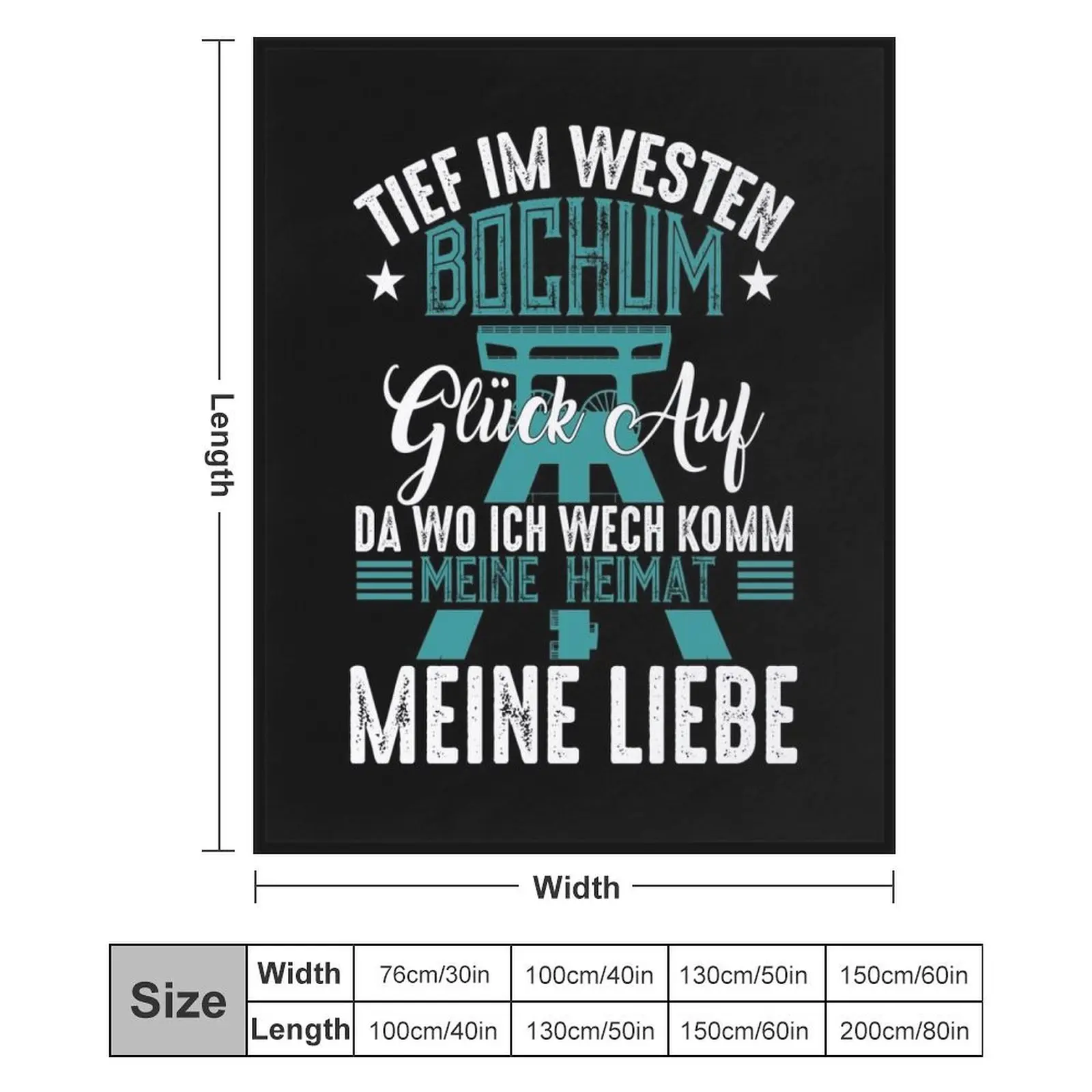 Одеяло Bochum Ruhrpott &amp Ruhrgebiet Good Luck On Soccer Fan Bochumer